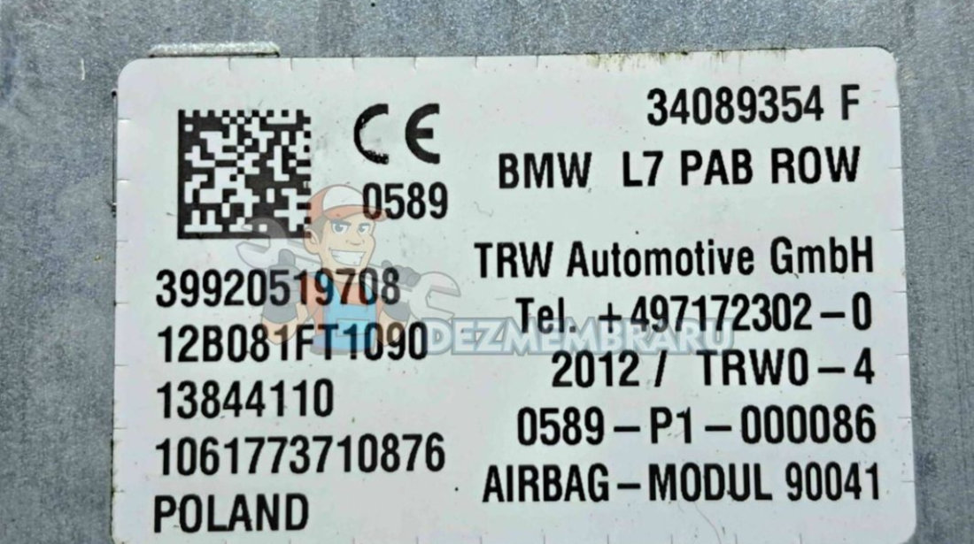 Airbag pasager Bmw 3 (F30) [Fabr 2012-2017] 34089354F