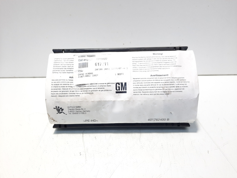 Airbag pasager, cod 13111177, Opel Zafira B (A05) (id:617211)