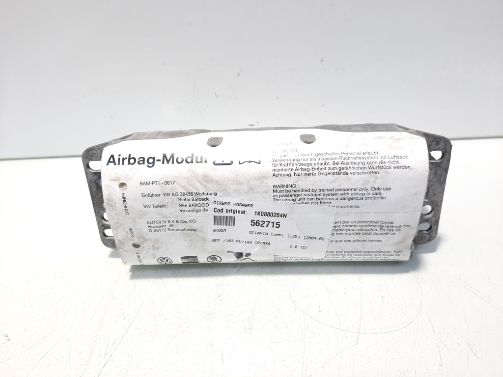 Airbag pasager, cod 1K0880204N, Skoda Octavia 2 Scout (1Z5) (idi:562715)