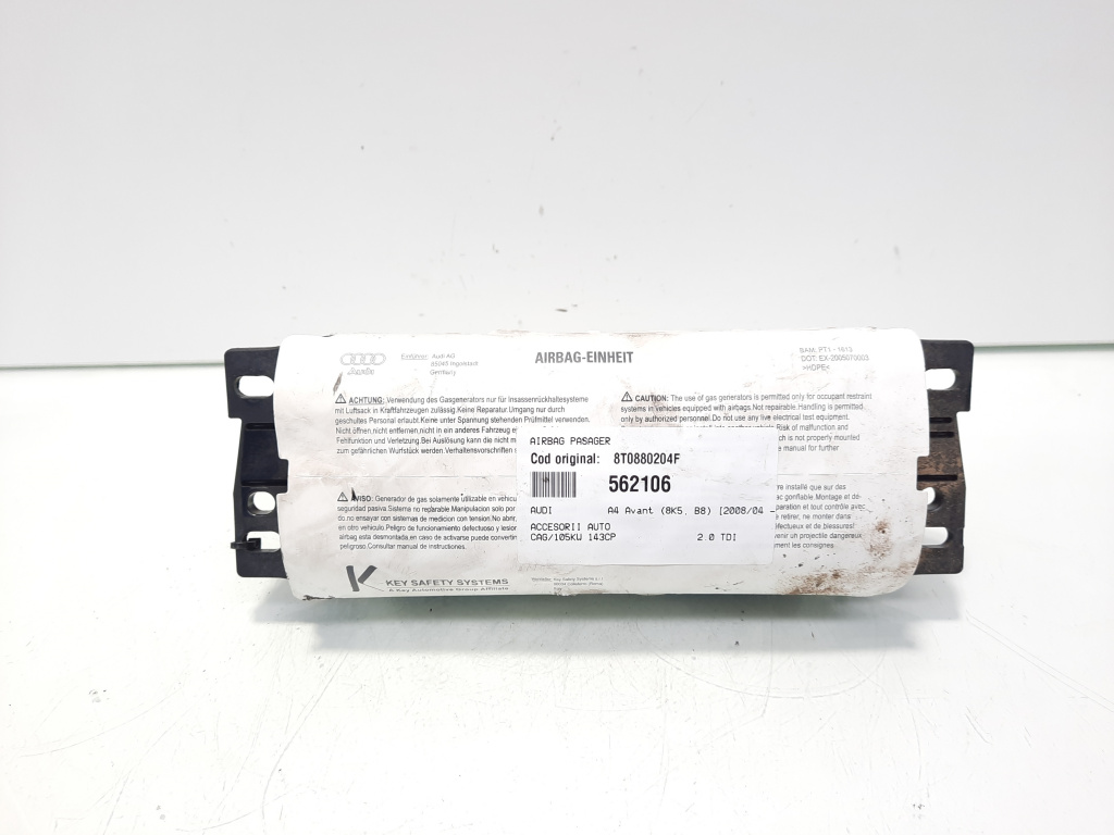 Airbag pasager, cod 8T0880204F, Audi A4 (8K2, B8) (idi:562106)