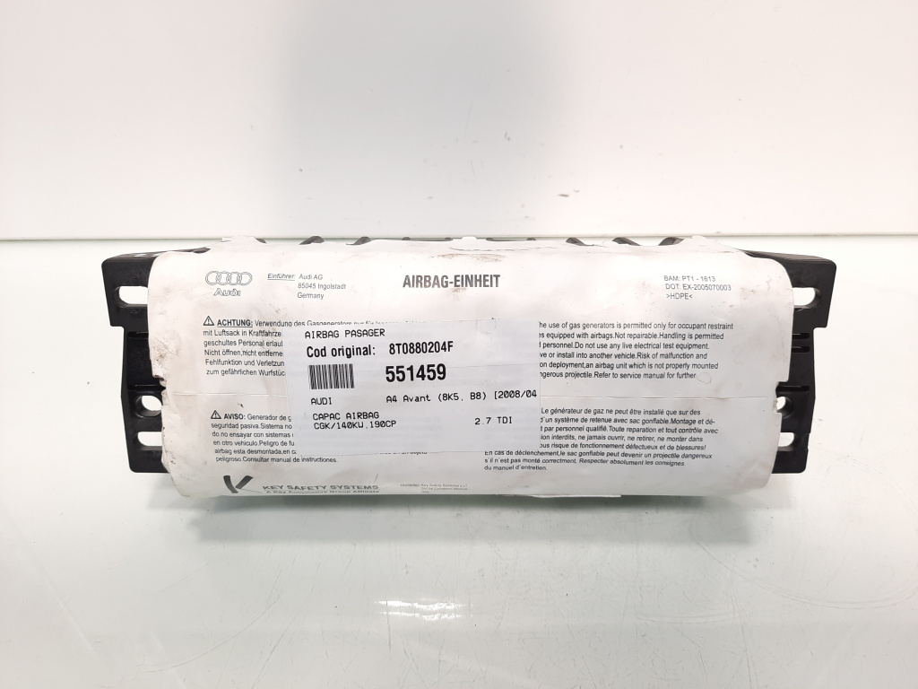 Airbag pasager, cod 8T0880204F, Audi A4 Avant (8K5, B8) (id:551459)