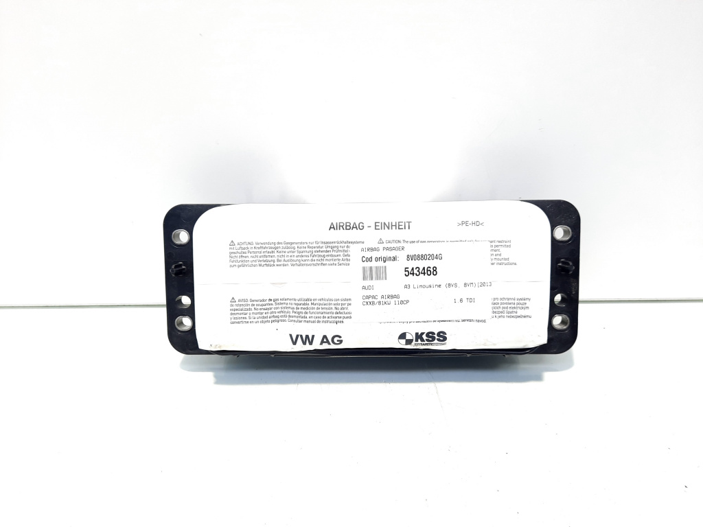 Airbag pasager, cod 8V0880204G, Audi A3 Sedan (8VS, 8VM) (id:543468)
