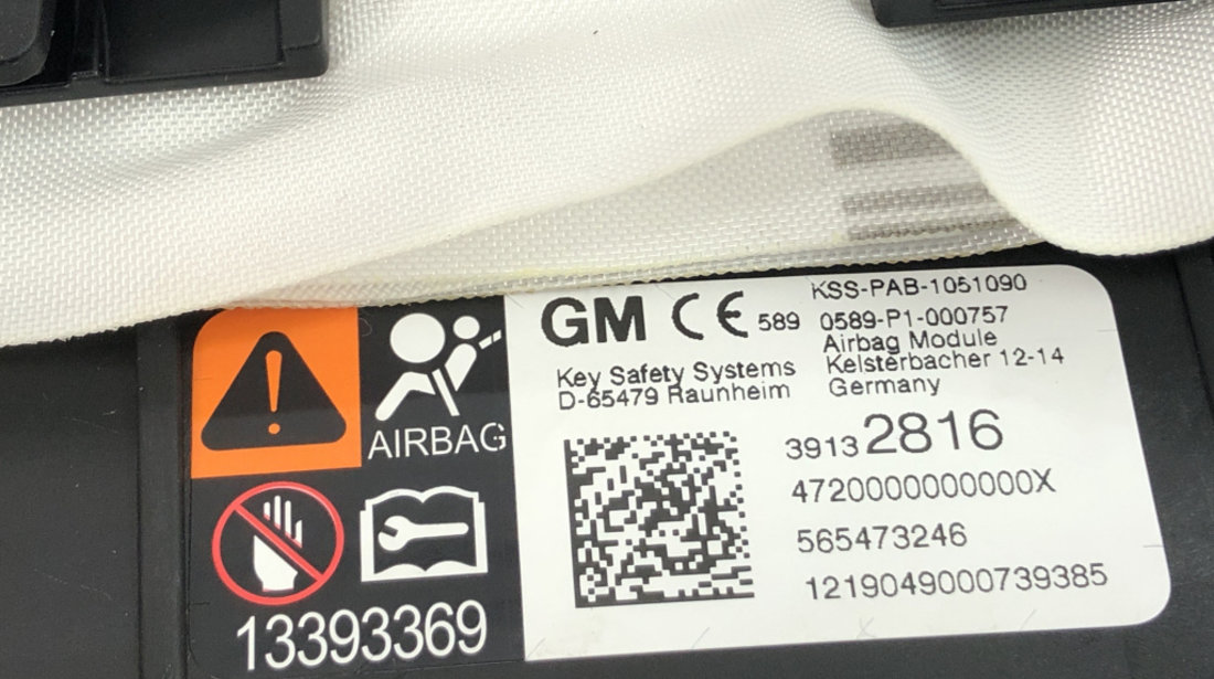 Airbag pasager Opel Astra K 1.6 D16DTL 81 kw manual combi sedan 2019 (39132816)