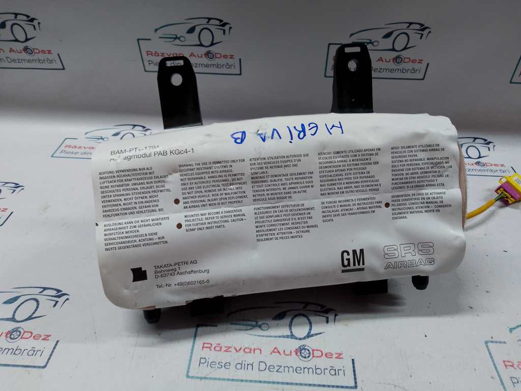 Airbag pasager Opel Meriva 2010, 306564710AB / 05010290DB