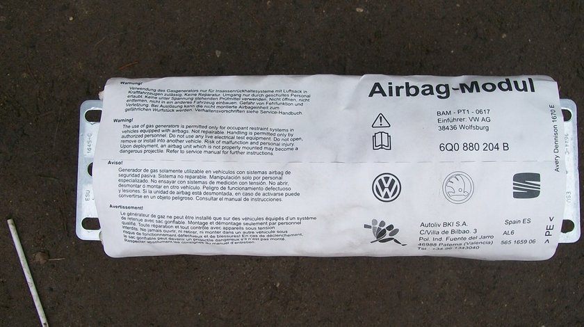 Airbag pasager Seat Ibiza Cordoba Skoda Fabia Vw Polo 6q0880204b