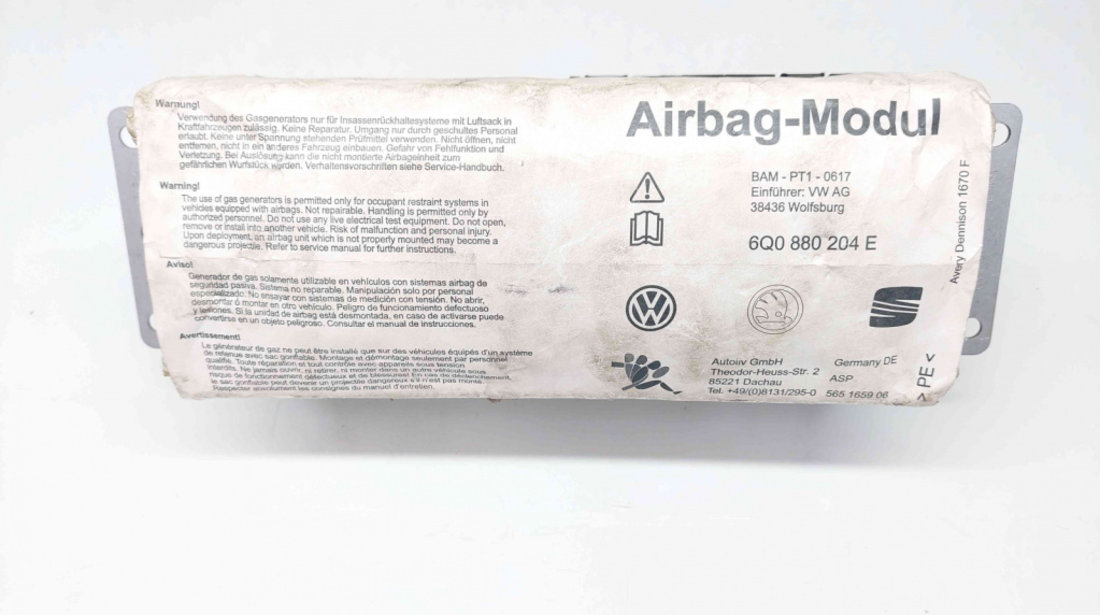 Airbag pasager SKODA Fabia 1 Combi (6Y5) [Fabr 2000-2008] 6Q0880204E