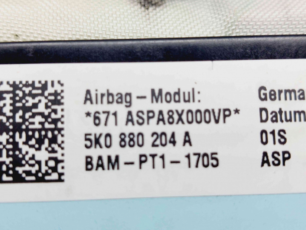 Airbag pasager Volkswagen Golf 6 (5K1) GTD [Fabr 2009-2013] 5K0880204A