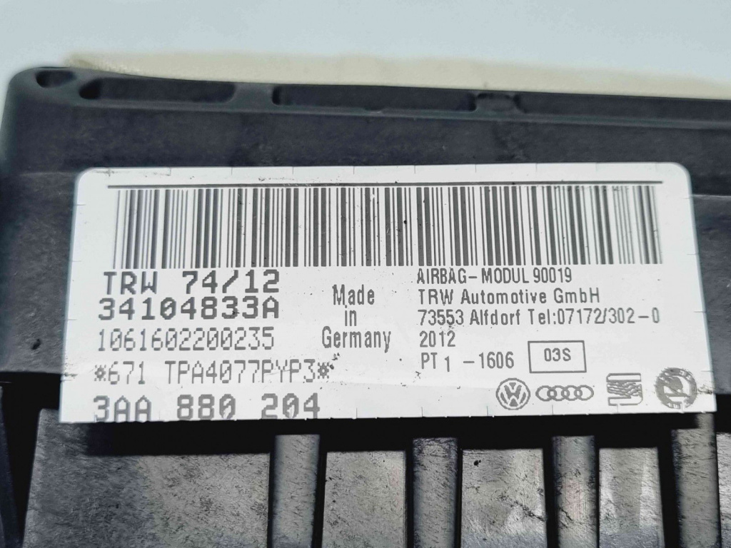 Airbag pasager Volkswagen Passat CC (358) Facelift [Fabr 2012-2016] 3AA880204