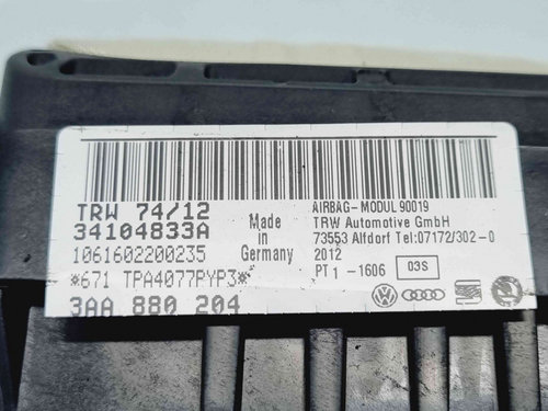 Airbag pasager Volkswagen Passat CC (358) Facelift [Fabr 2012-2016] 3AA880204