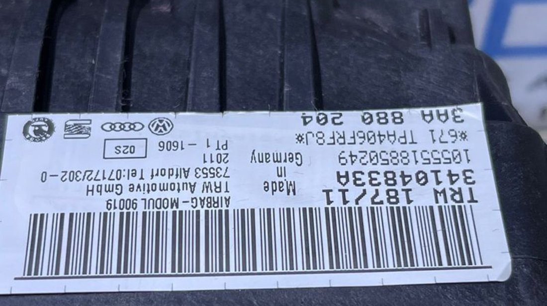 Airbag Pasager VW Passat B7 2010 - 2015 Cod 3AA880204