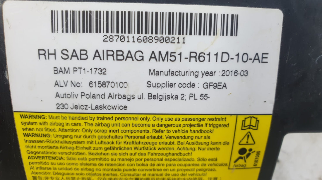 Airbag scaun dreapta fata am51-r611d-10-ae Ford Focus 3 [2011 - 2015]