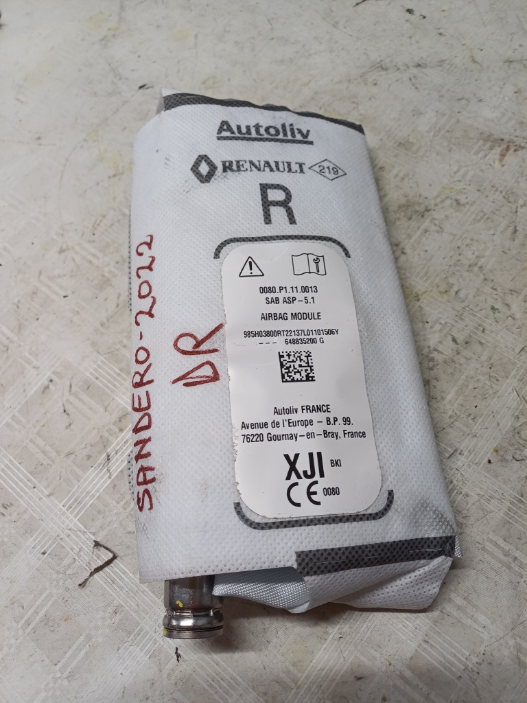Airbag scaun dreapta fata Dacia Sandero 3 1.0 Benzina 2022, 985H03800R