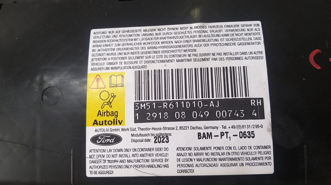 Airbag scaun dreapta fata ford c max 3m51r611d10aj