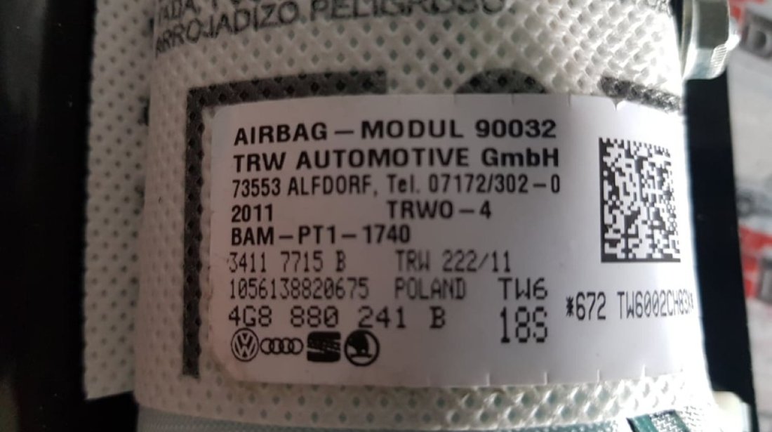 Airbag scaun stanga Audi A6 4G C7 4g8880241b