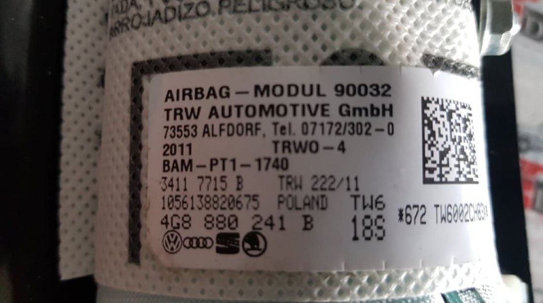 Airbag scaun stanga Audi RS6 4g8880241b