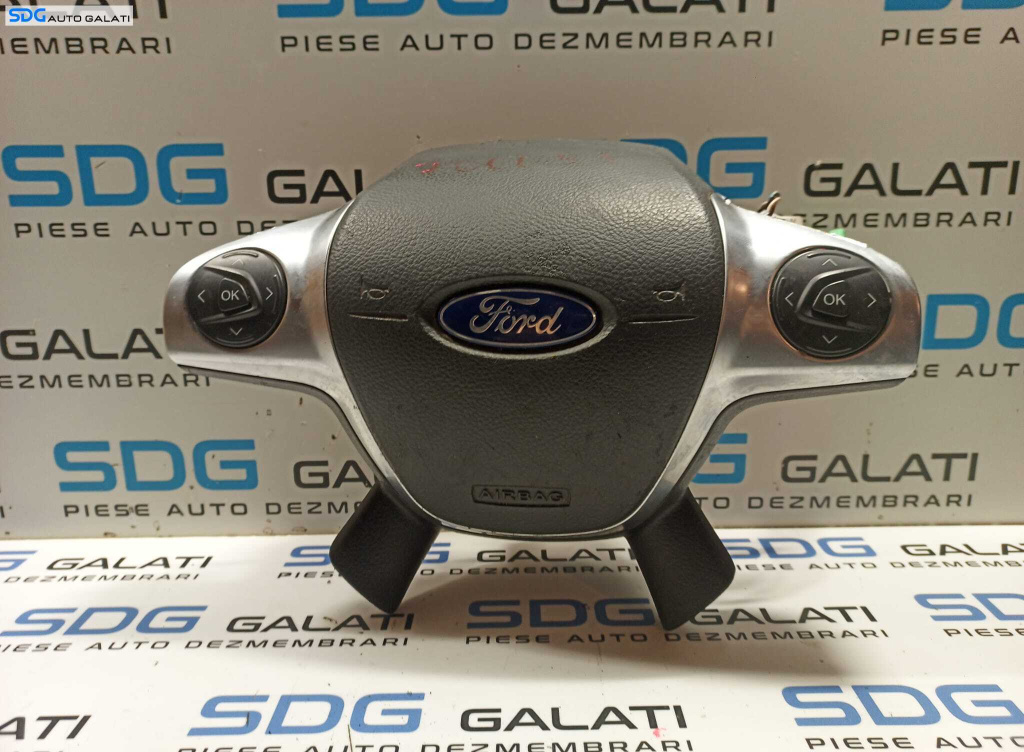 Airbag Volan Cu Comenzi Exfoliat Ford C-Max 2 2010 - 2018 Cod AM5T-14K147-AA AM5T-14K147-BA AM51-RO42B85-BEW [L0053]