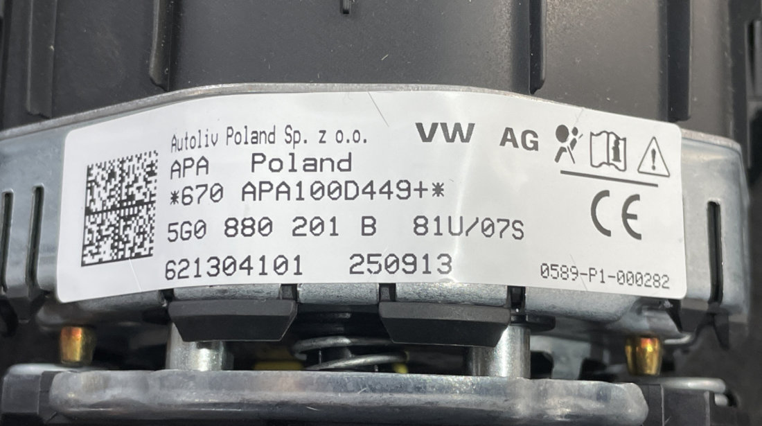 Airbag volan VW Golf 7 1.4TSI Manual sedan 2014 (5G0880201B)