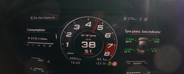 Ajunge la 100 de km/h intr-o clipita. Uite cum foloseste Audi-ul TT RS toti cei 395 de cai putere!