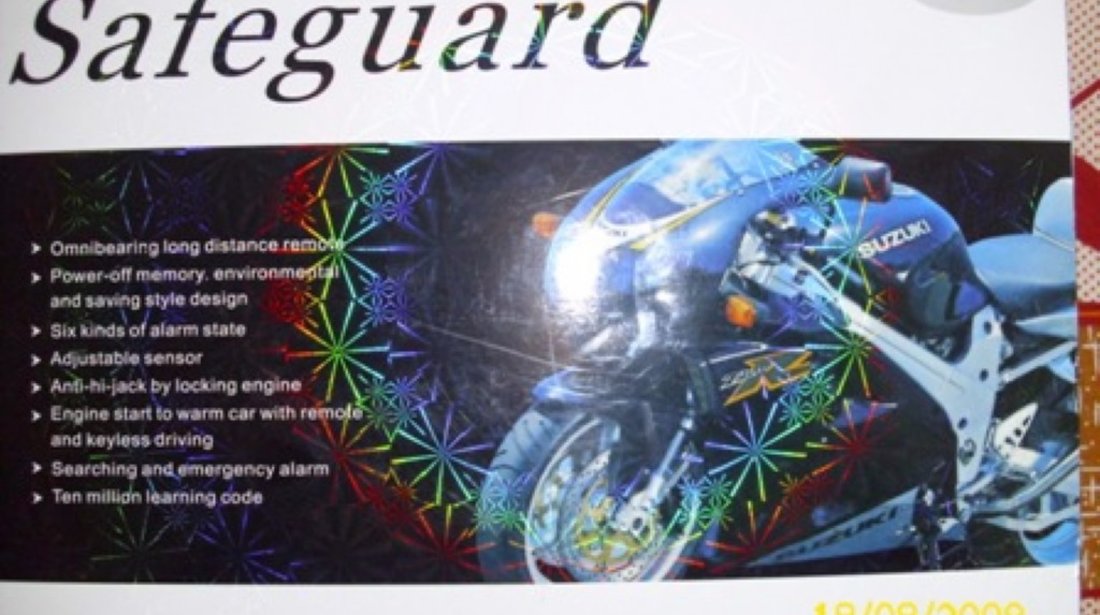 Alarma Safeguard Speciala Pentru Motociclete,atv-uri Si Scutere!!! 149 LEI