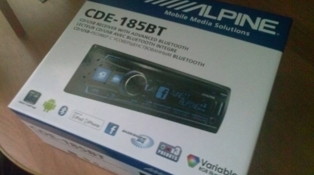 ALPINE CDE-185BT RADIO-CD MP3 Player Auto C USB Montaj In Toata Tara