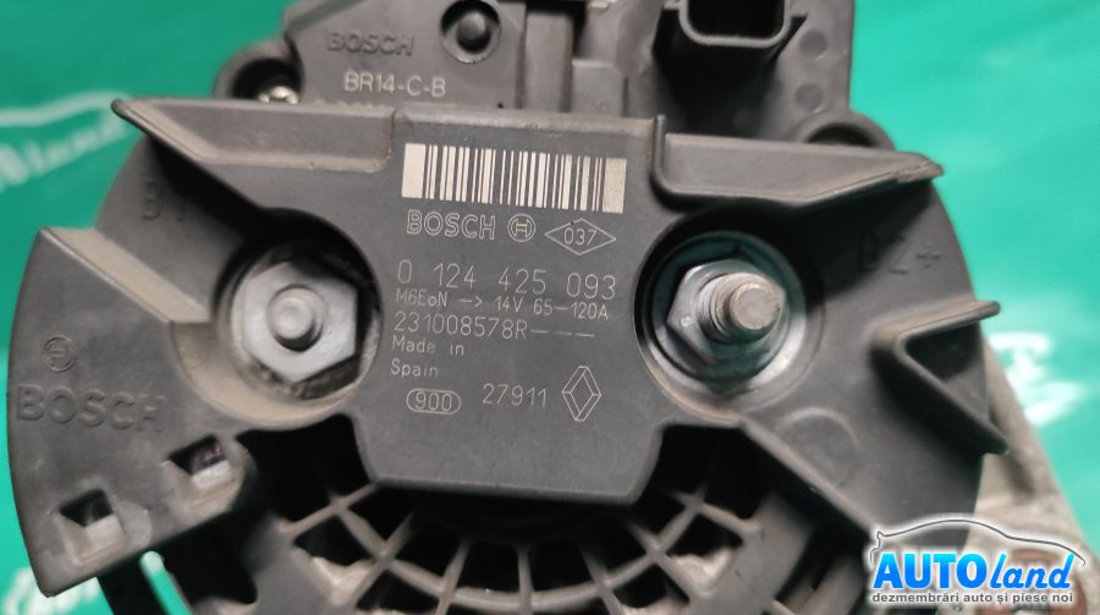 Alternator 0124425093 1.5 DCI Mufa cu 2 Pini Fulie cu 6 Caneluri 120a Renault CLIO III BR0/1,CR0/1 2005