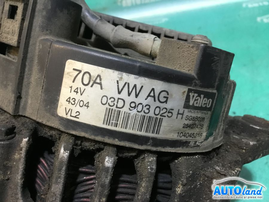 Alternator 03d903025h 1.2 B 70a Skoda FABIA 6Y2 1999
