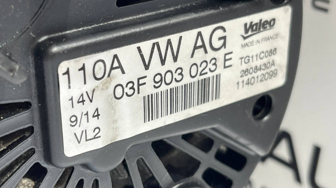 Alternator 110A Valeo Volkswagen Jetta 1.2 TSI CBZB 2010 - 2015 Cod 03F903023E