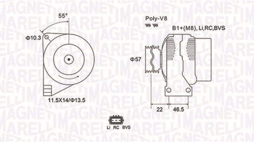 Alternator (14V, 150A) LAND ROVER DISCOVERY III, DISCOVERY IV, RANGE ROVER SPORT 2.7D dupa 2004