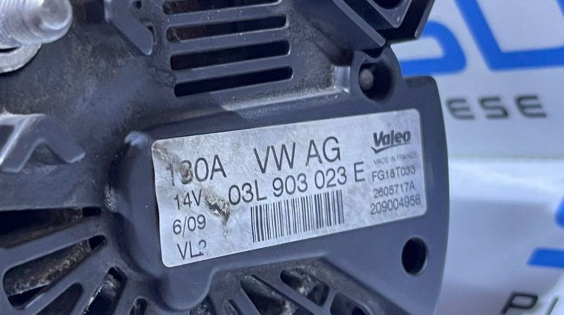Alternator 180A Valeo VW Passat B6 2.0 TDI 2005 - 2010 Cod 03L903023E 2605717A
