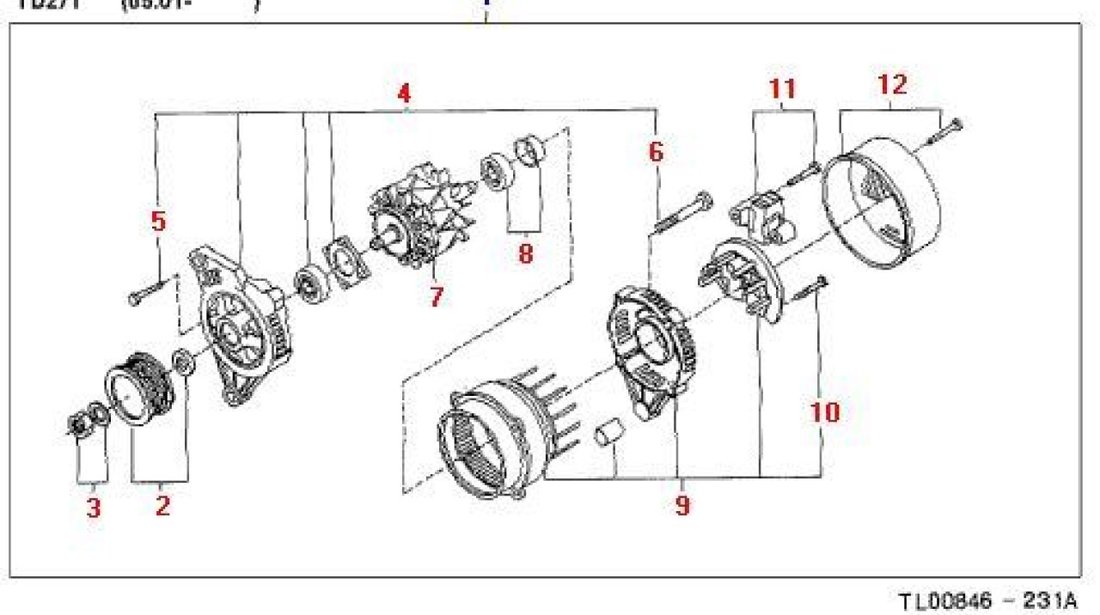 Alternator 70A Nissan Cabstar E NISSAN 23100-69T60