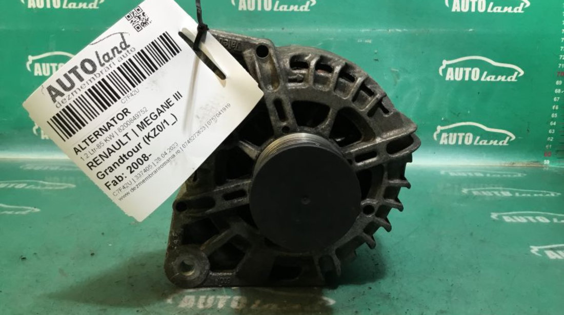 Alternator 8200849752 1.2 Ltr-85 KW Renault MEGANE III Grandtour KZ0/1 2008