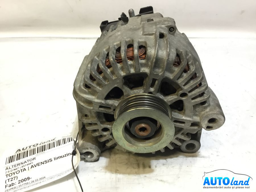 Alternator 8574045 2.0 D N47 Toyota AVENSIS limuzina T27 2009
