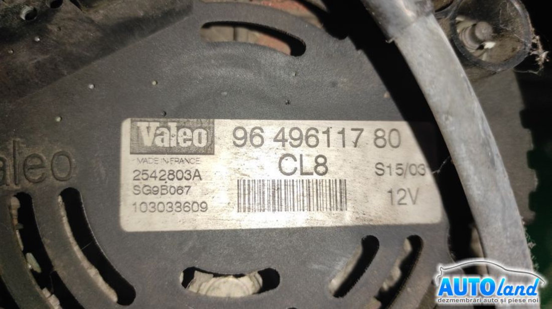 Alternator 9649611780 1.6 Ben, 6 Can, Peugeot 307 SW 3H 2002