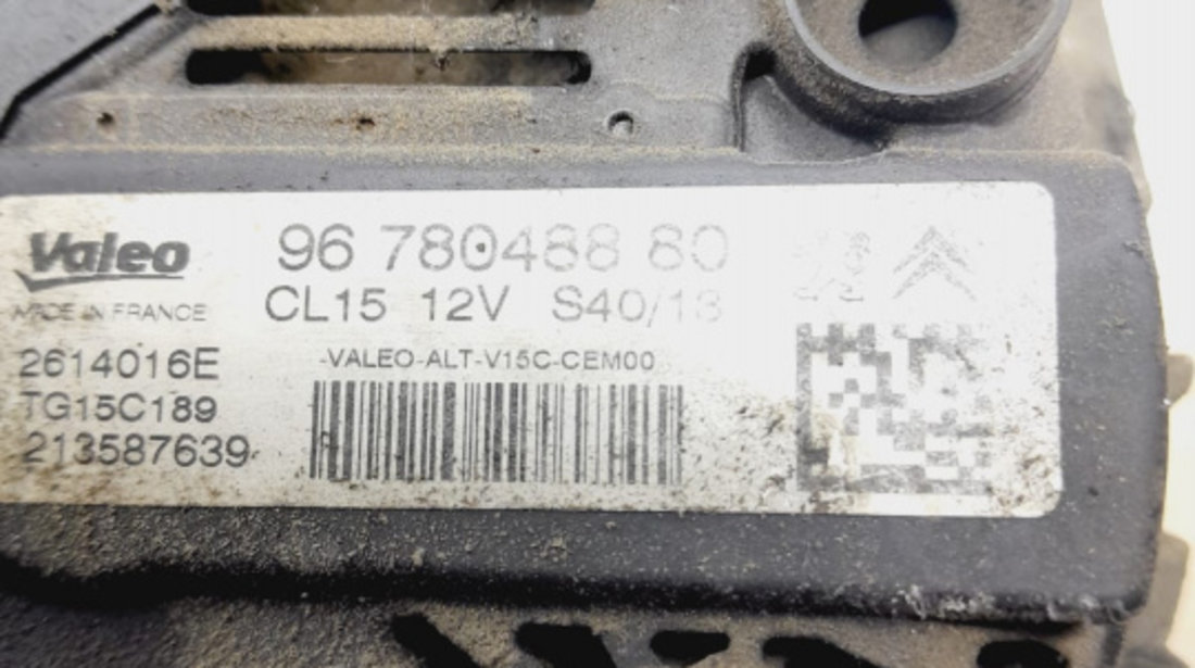 Alternator 9678048880 1.6 hdi 9HD Peugeot 508 [2010 - 2014]