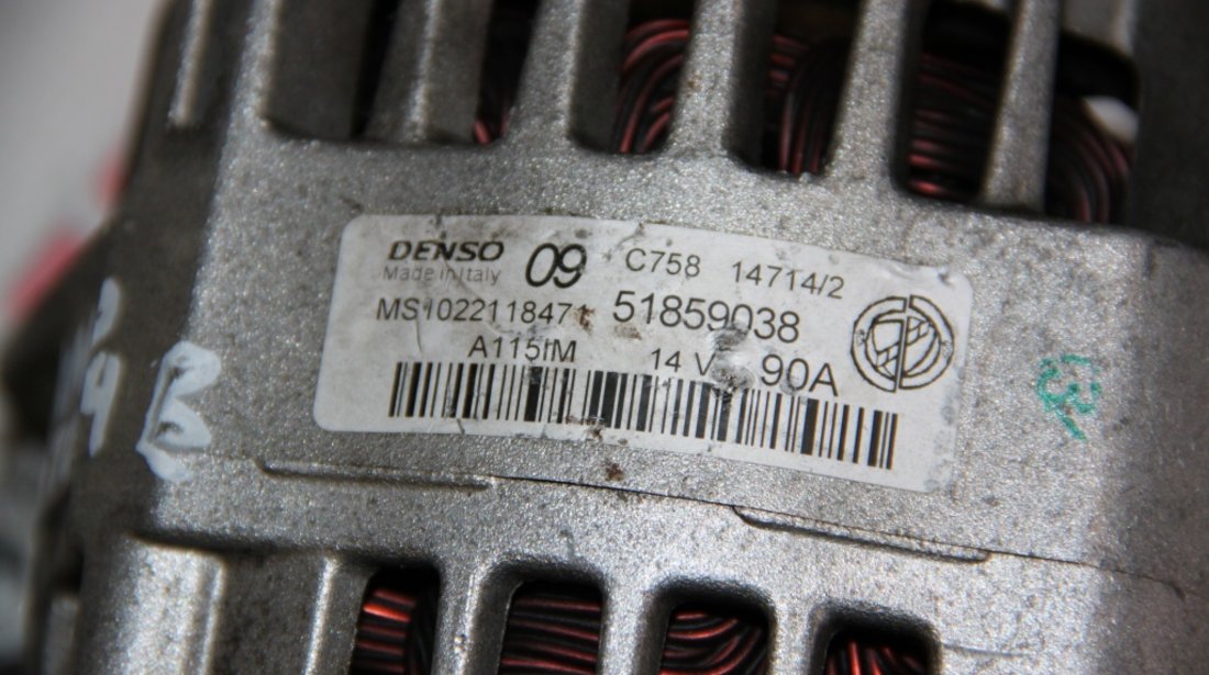 Alternator Alfa Romeo Mito 1.4 Benzina 14 V 90 A cod: MS1022118471 model 2012