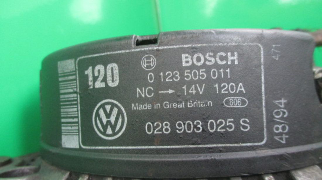 ALTERNATOR BOSCH COD 0123505011 / 028903025S VW SHARAN 1.9 TDI FAB. 1996 - 2000 ⭐⭐⭐⭐⭐