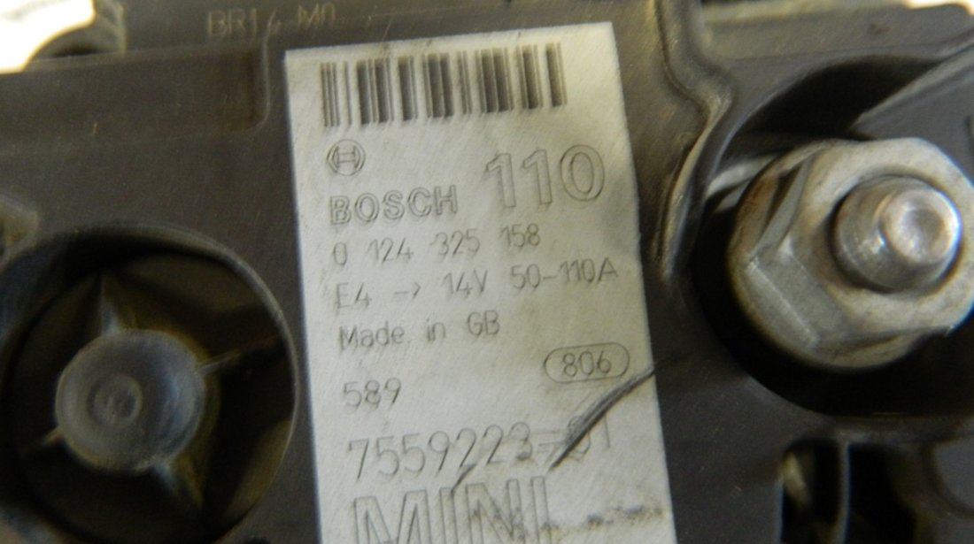 Alternator Bosch Mini Cooper 1.6 B 50/110A Cod: 755922301 R55 model 2010