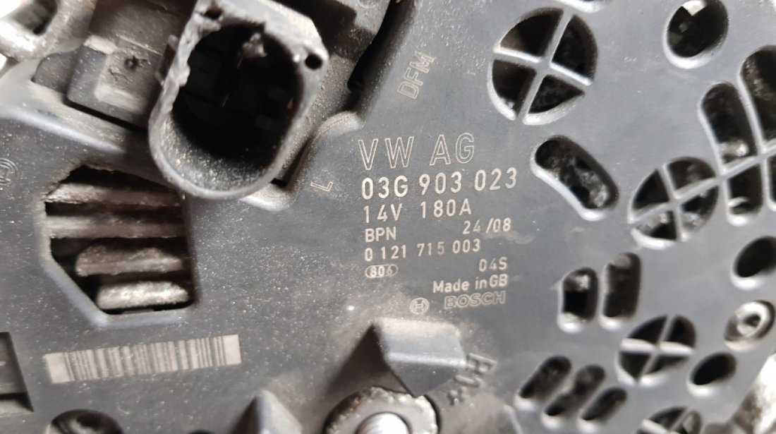 Alternator Bosch original 180A Skoda Superb 2 1.6TDi 105cp 03g903023