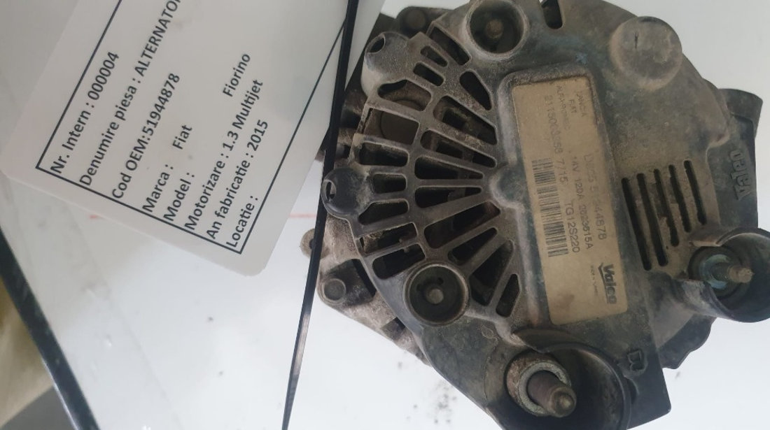 Alternator Fiat Fiorino 1.3 Multijet 51944878 2012 2013 2014 2015