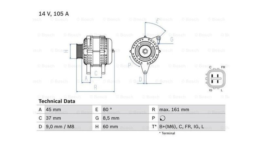 Alternator Honda CR-V Mk III (RE) 2006-2016 #2 1042105370