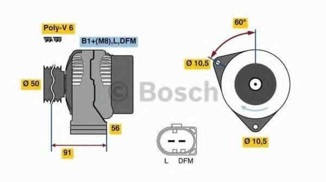 Alternator MERCEDES-BENZ M-CLASS (W164) BOSCH 0 124 625 032 cod intern: 0 124 625 032J