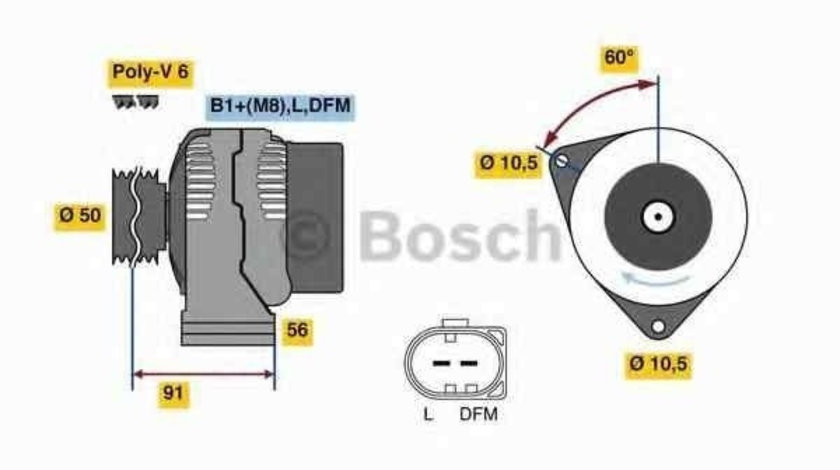 Alternator MERCEDES-BENZ M-CLASS (W164) BOSCH 0 124 625 032