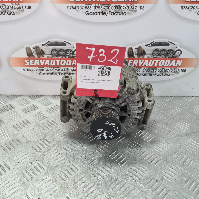 Alternator Mercedes-Benz Sprinter (2009->) [906] 2.2 Motorina 2012, A0009068802 / 180AMP