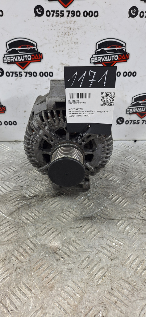Alternator Mercedes-Benz Vito (2003-2009) [W639] 3.0 Motorina 2007, A6421540402 / 180A