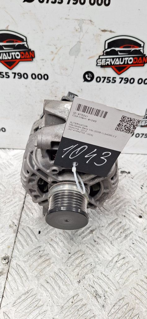 Alternator Mercedes-Benz Vito (2009->) [w639] 2.2 Motorina 2012, A0141542702 / 120A