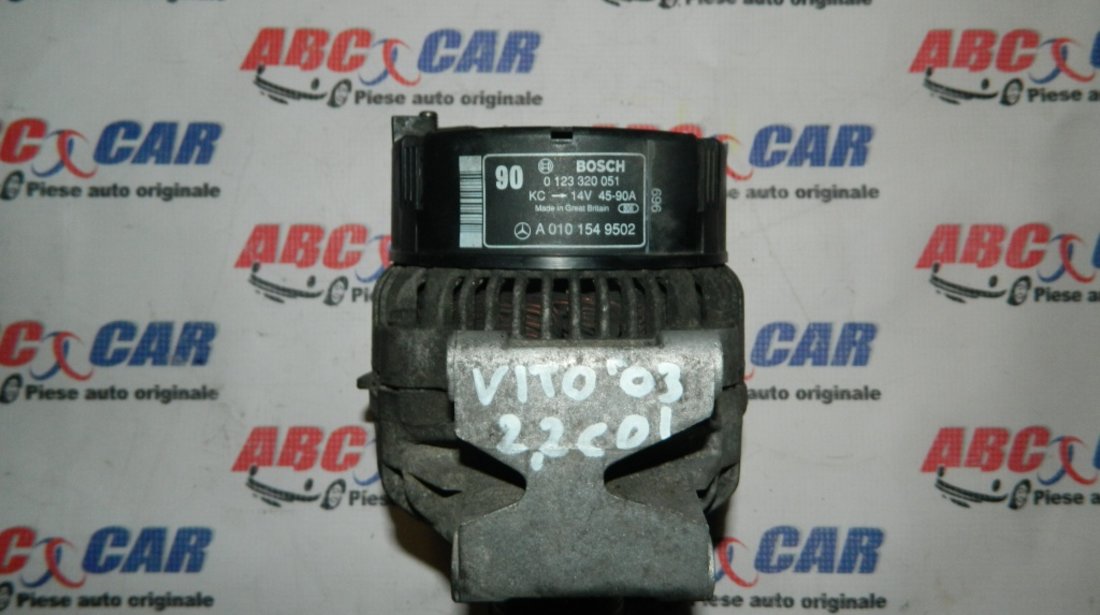 Alternator Mercedes Vito W638 2.2 CDI 14V 90A cod: A0101549502 / 0123320051 model 2000