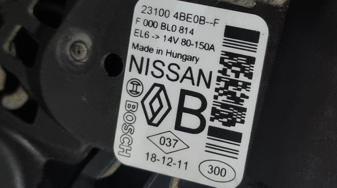 Alternator Nissan Qashqai II 1.2 DIG-T 116cp cod piesa : F000BL0814