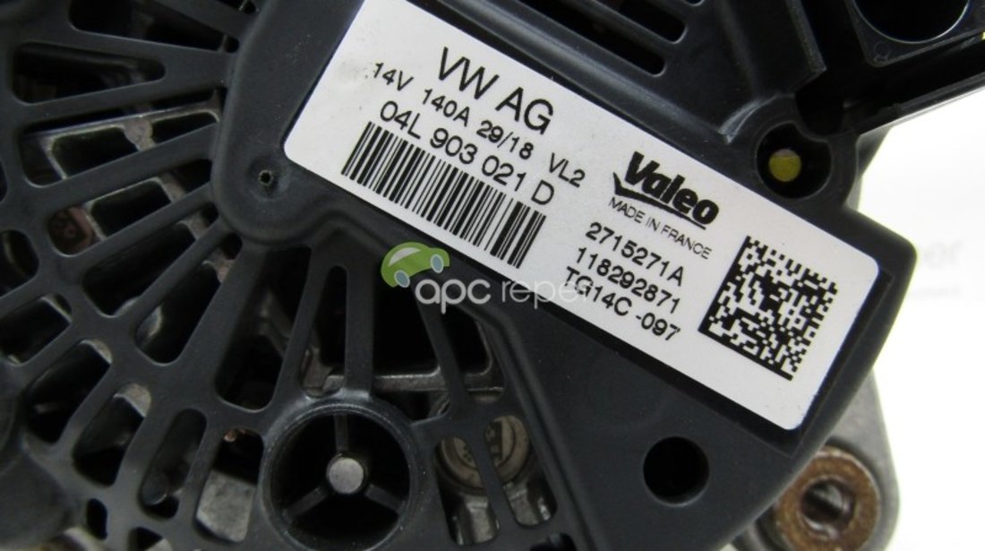 Alternator Original Audi A3 8V / Q2 / Q3 F3 / VW Golf, Tiguan. Touran - Cod: 04L903021D