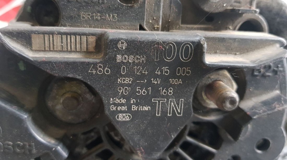 Alternator original Bosch 100A OPEL Zafira 2.0 DI 82/86 CP 0124415005