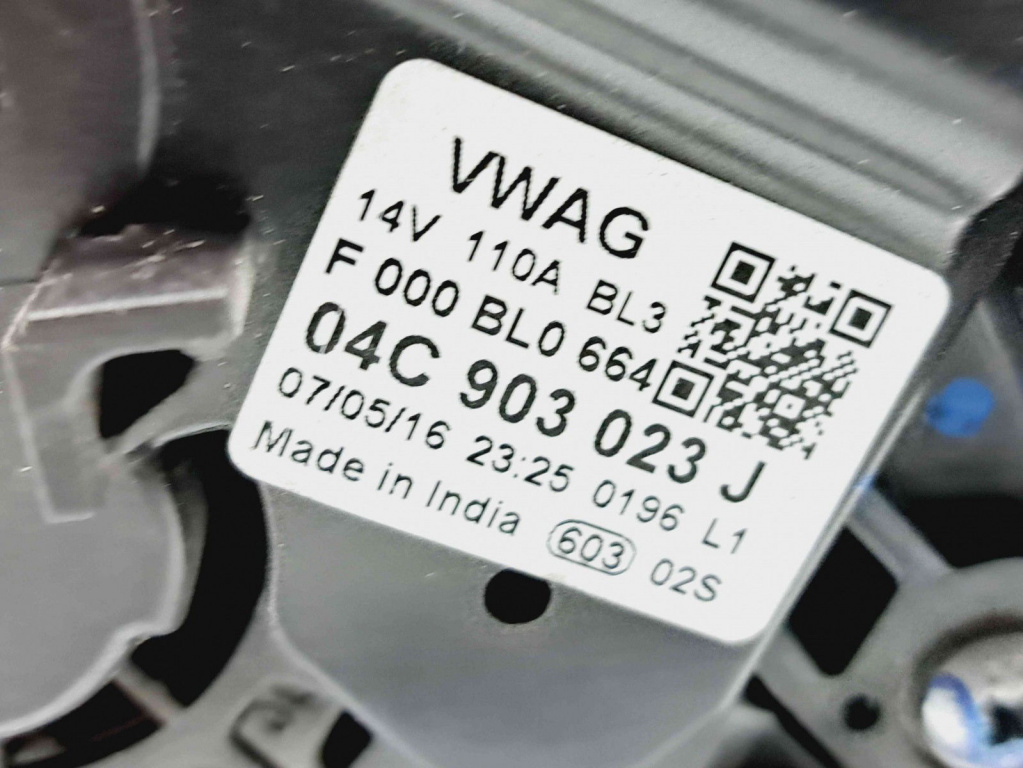 Alternator Skoda Fabia 3 (NJ3) [Fabr 2014-2022] 04C903023J 1.0 Benz CHYA 44KW / 60CP 1.0 Benz CHYA 44KW / 60CP